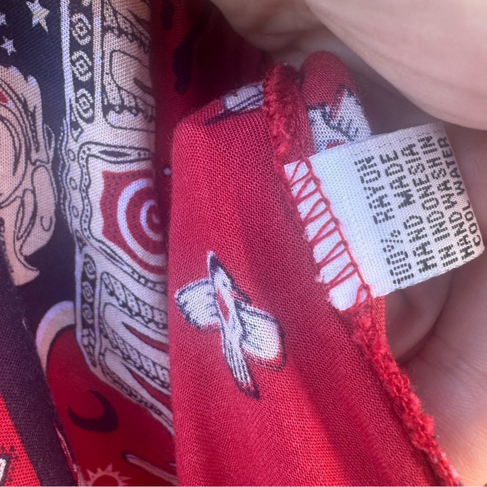 House of Skye Bohemian Southwest Red Tiered Gypsy Skirt RARE - Picture 5 of 5